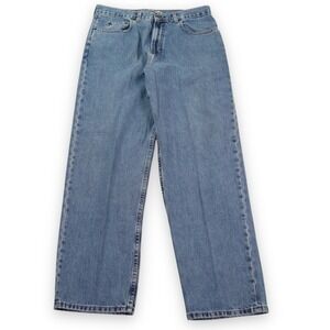 VTG Old Navy Baggy Jeans Mens 34x32 Blue Denim Cotton USA Fabric Skater